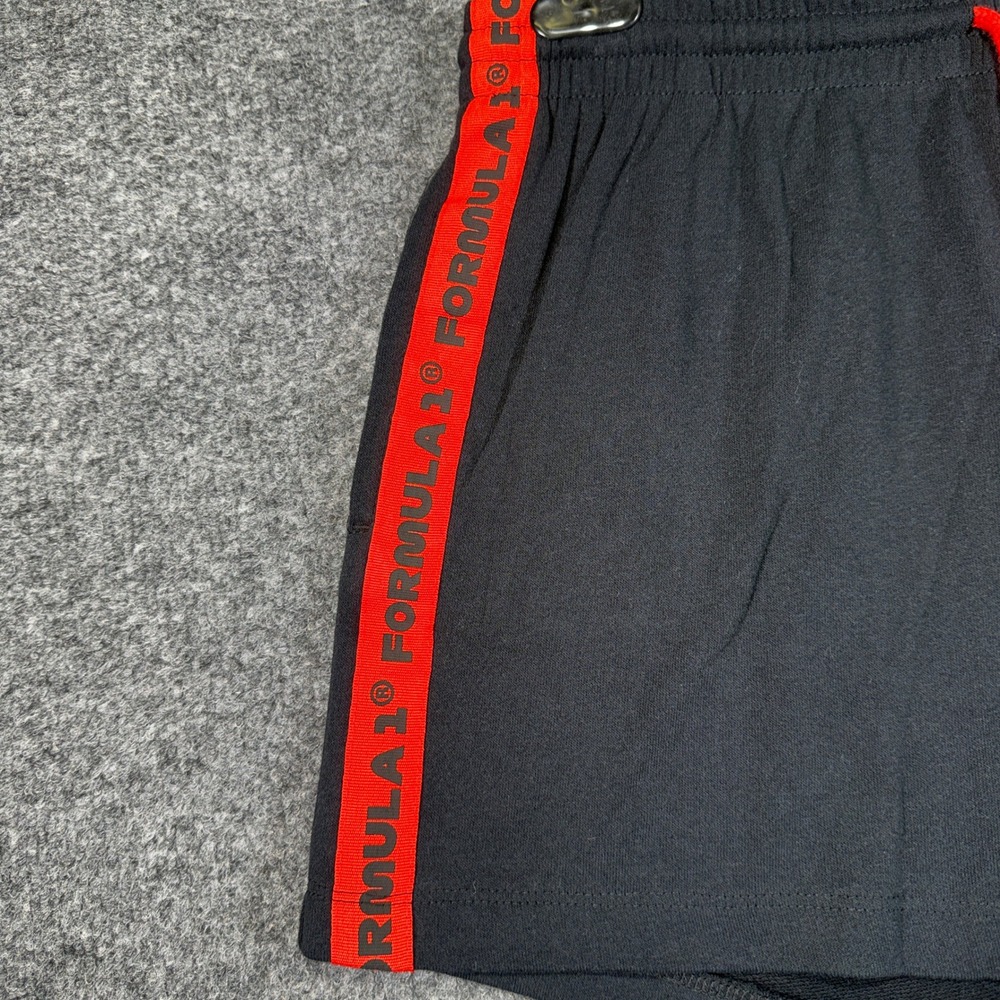 Formula 1 Hybrid Athletic Shorts Mens Medium Black Red Side Tape Athletic - Picture 4 of 10